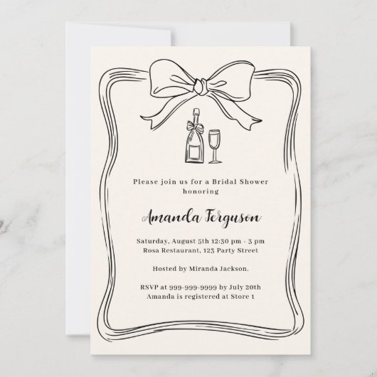 Brautparty aus Buggewächsen Einladung (Vorderseite)