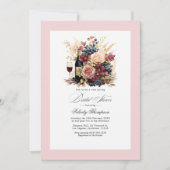 Brautparty aus Burgund, Navy und Blush Einladung (Vorderseite)