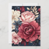 Brautparty aus Burgund, Navy und Blush Einladung (Rückseite)