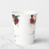 Brautparty aus Burgund und Blütenblättern Pappbecher (Links)