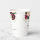 Brautparty aus Burgund und Blütenblättern Pappbecher (Rechts)