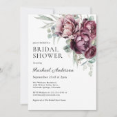 Brautparty aus Burgund und Plum Fall Einladung (Vorderseite)