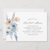 Brautparty aus dunkelblauem Beige Einladung (Vorderseite)