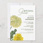 Brautparty aus gelbgrün gestrichenem Blume Einladung (Vorderseite)