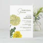 Brautparty aus gelbgrün gestrichenem Blume Einladung (Stehend Vorderseite)