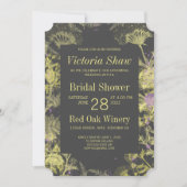 Brautparty aus gestrichenen gelben Blumen Einladung (Vorderseite)