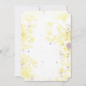 Brautparty aus gestrichenen gelben Blumen Einladung (Rückseite)