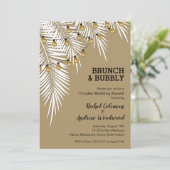 Brautparty aus Gold und Schwarz Einladung (Stehend Vorderseite)