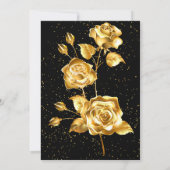 Brautparty aus Gold und Schwarz Einladung (Rückseite)