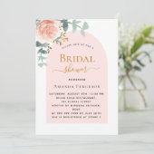 Brautparty aus goldgrünen Rose Einladung (Stehend Vorderseite)