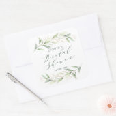 Brautparty aus grün und goldgrün quadratischer aufkleber (Umschlag)