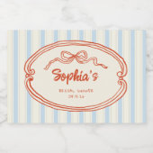 Brautparty aus handgezogenen Streifen Schaumweinetikett (Einzelnes Label)