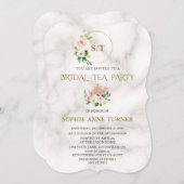Brautparty aus hellem Blütengold-Rahmen Einladung (Vorne/Hinten)
