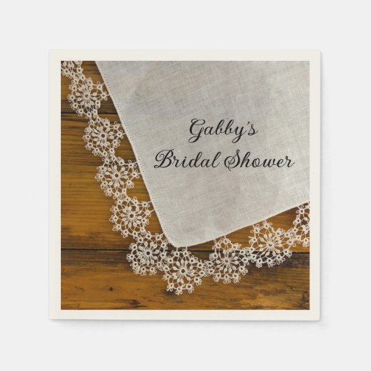 Brautparty aus Holz Serviette (Vorderseite)