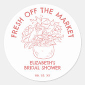 Brautparty aus Korallenrohstoffen, handgezogen Runder Aufkleber (Vorderseite)