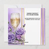 Brautparty aus lila Rose Feiertagskarte (Rückseite)