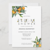 Brautparty aus Orangen und Grünpflanzen Einladung (Vorderseite)