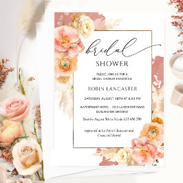 Brautparty aus Rost und Orange/Pfirsichfarben /Bru Einladung