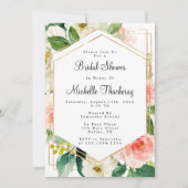 Brautparty aus Rot und Gold Einladung (Vorderseite)