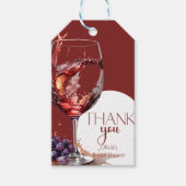Brautparty aus Rotwein Vielen Dank Geschenkanhänger (Vorderseite)