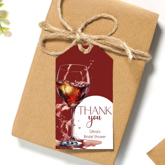 Brautparty aus Rotwein Vielen Dank Geschenkanhänger