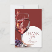 Brautparty aus Rotwein Vielen Dank Karte (Vorderseite)