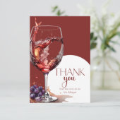 Brautparty aus Rotwein Vielen Dank Karte (Stehend Vorderseite)