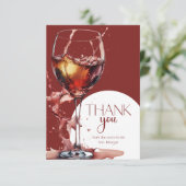 Brautparty aus Rotwein Vielen Dank Karte (Stehend Vorderseite)