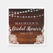 Brautparty aus rustikalem Holz Serviette (Vorderseite)