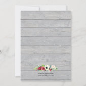 Brautparty aus rustikalem Watercolor, Blumenholz Einladung (Rückseite)