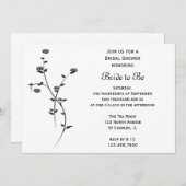 Brautparty aus Schwarz und Weiß Einladung (Vorne/Hinten)
