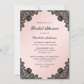 Brautparty aus schwarzem und schwarzem Flor Einladung (Vorderseite)