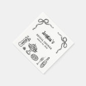 Brautparty aus schwarzem Weiß Serviette (Ecke)