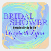 Brautparty aus schweißhaltigem, farbigen Teigwaren Quadratischer Aufkleber (Vorderseite)