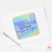 Brautparty aus schweißhaltigem, farbigen Teigwaren Quadratischer Aufkleber (Umschlag)