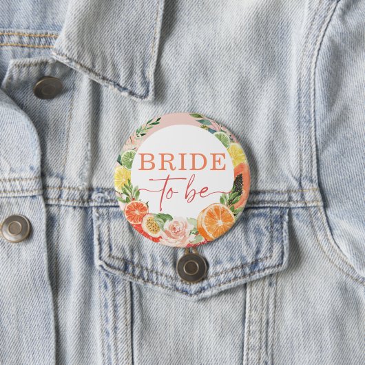 Brautparty aus tropischem Zitrusfrüchte Button (Beispiel)