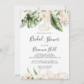 Brautparty aus tropischen Blättern Einladung (Vorderseite)