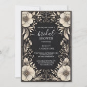 Brautparty aus Velvet-Lace-Linen Einladung (Vorderseite)