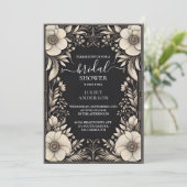 Brautparty aus Velvet-Lace-Linen Einladung (Stehend Vorderseite)