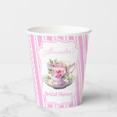 Brautparty aus weichrosa Blumenkohl Pappbecher (Rückseite)