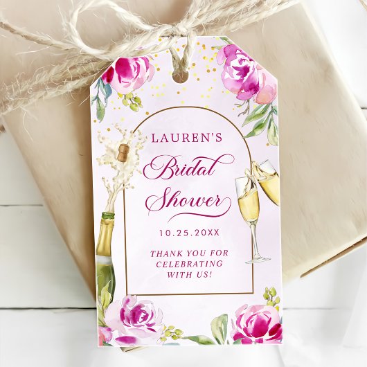 Brautparty aus Weinglas Geschenkanhänger