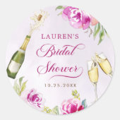 Brautparty aus Weinglas Runder Aufkleber (Vorderseite)