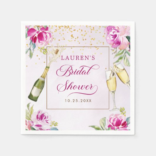 Brautparty aus Weinglas Serviette (Vorderseite)