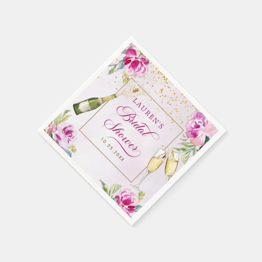 Brautparty aus Weinglas Serviette (Ecke)