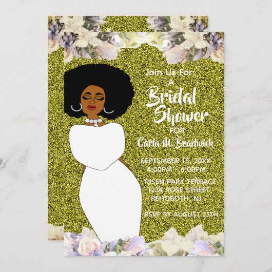 Brautparty aus Weißafrika Einladung (Vorne/Hinten)