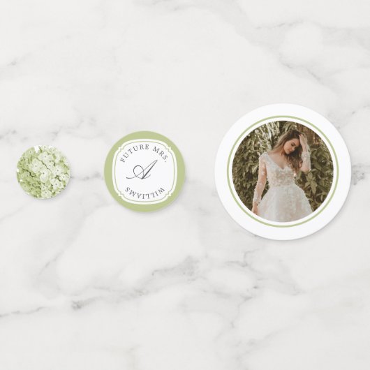 Brautparty aus weißem und grünem Wasser Konfetti (Vorderseiten)