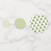 Brautparty aus weißem und grünem Wasser Konfetti (Rückseiten)