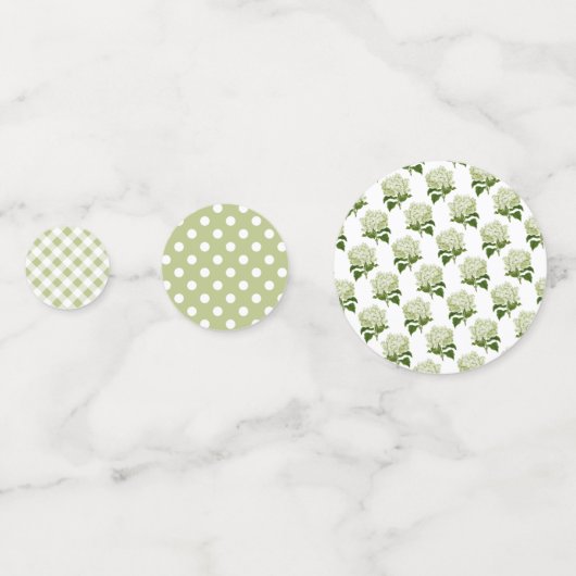 Brautparty aus weißem und grünem Wasser Konfetti (Rückseiten)