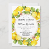 Brautparty aus Zitronen, grünes Wasser Einladung (Vorderseite)
