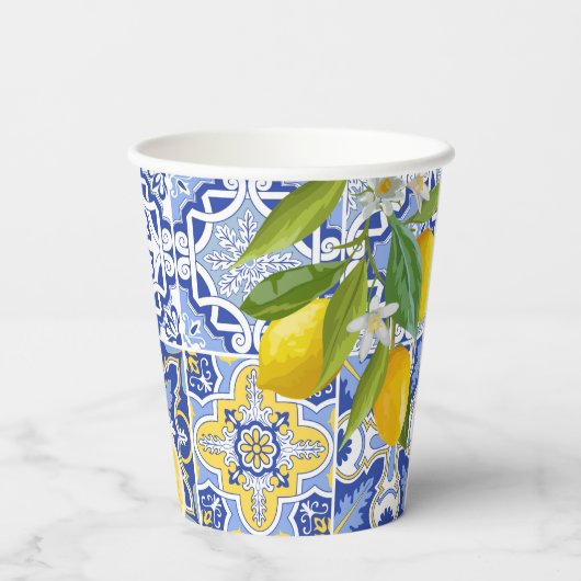 Brautparty aus Zitronen Pappbecher (Rückseite)